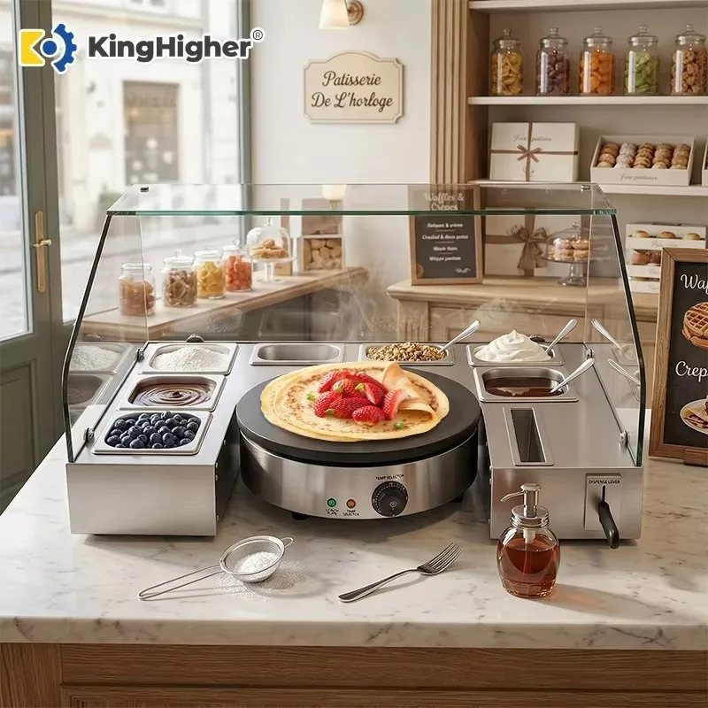 

Commercial French Crepe Serving Station Stainless Steel Electric Single Crepe Maker Machine Non Stick Breakfast Pancake Maker