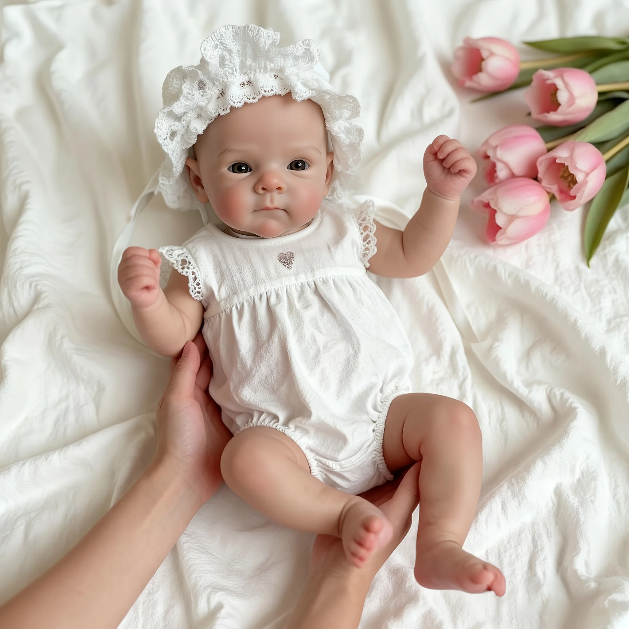 

Realistic Open Mouth Silicone Girl, 13 Inch Bettie Reborn Baby Doll, Lifelike Soft Touch Newborn Birthday/Christmas Gift