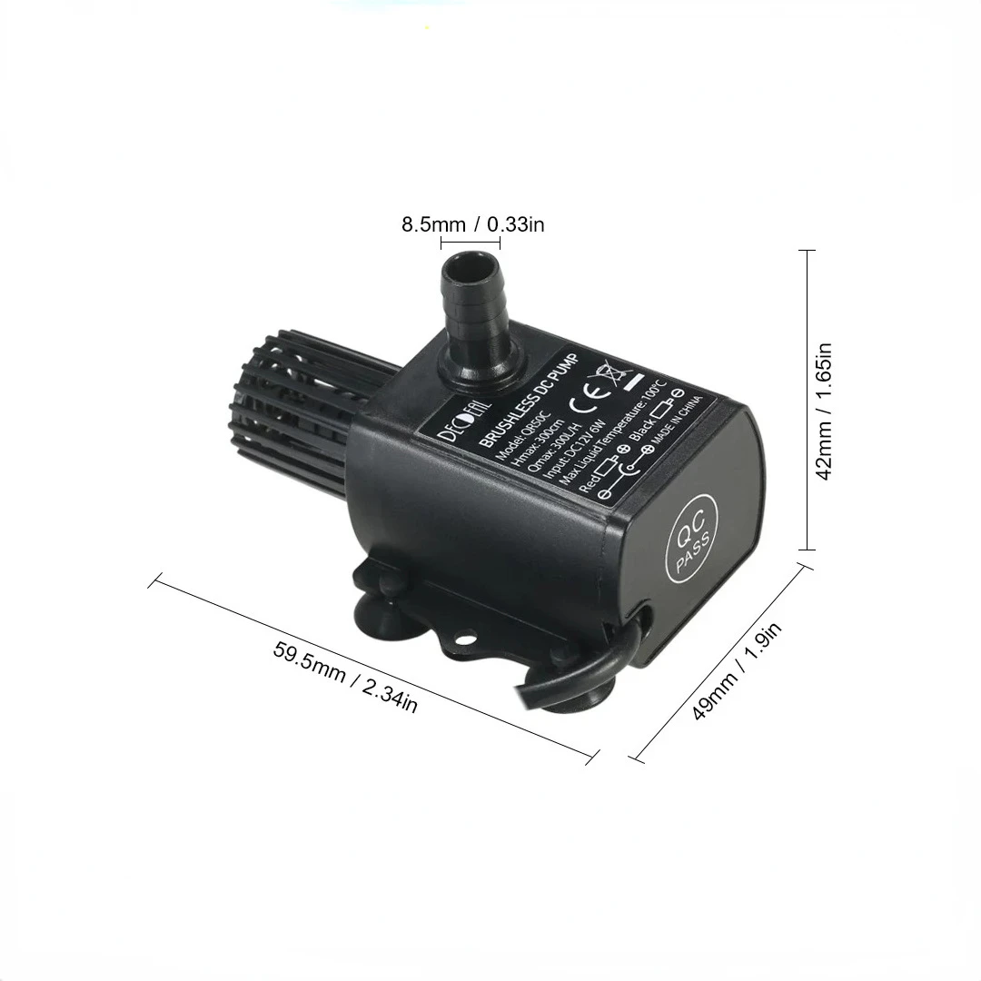 DC12V Solar Micro DC Brushless Soilless Cultivation Computer Water Cooling Water Circulation Fountain Pump QR50C