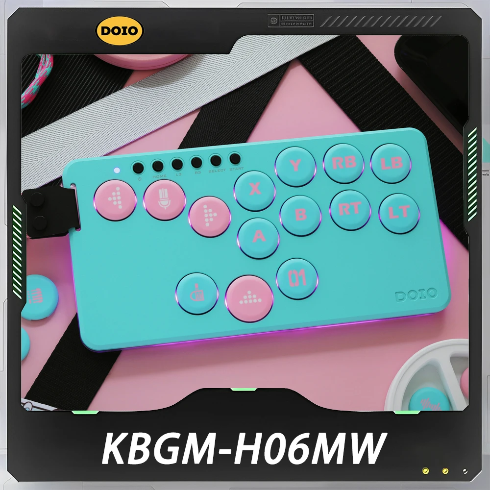 DOIO HITBOX KBGM-H06MW Aluminum Alloy Keyboard For PS5 Switch Steam NS2 Custom PC Game Gifts Portable Keyboard