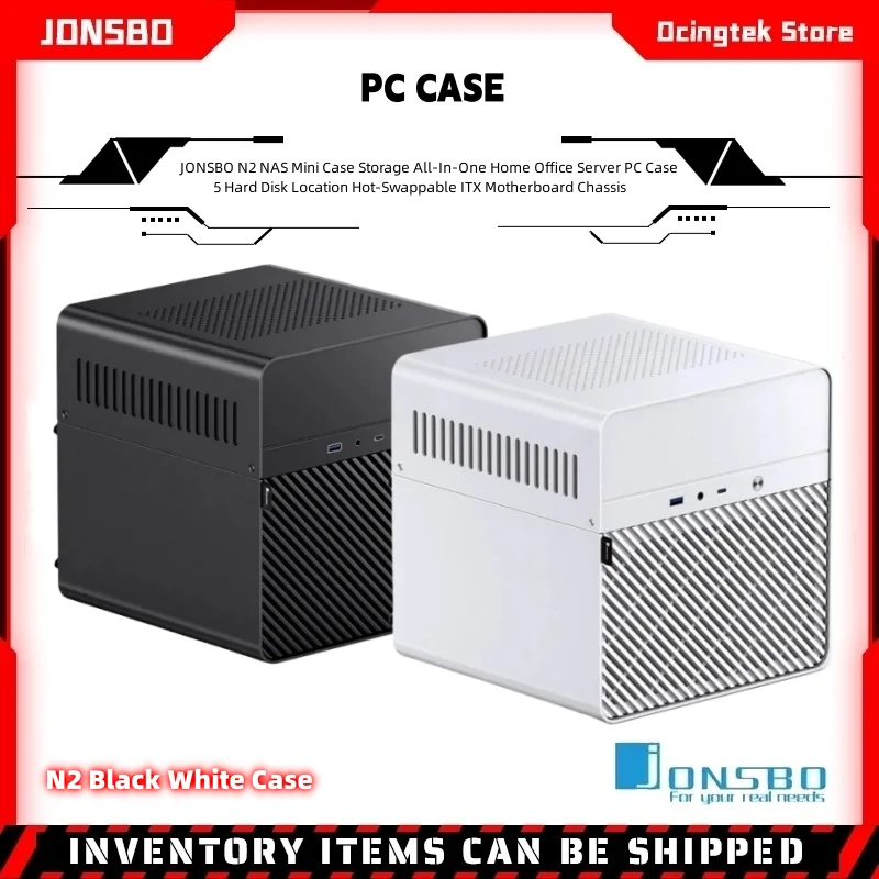 JONSBO N2 NAS Mini Case Storage All-In-One Home Office Server PC Case 5 Hard Disk Location Hot-Swappable ITX Motherboard Chassis