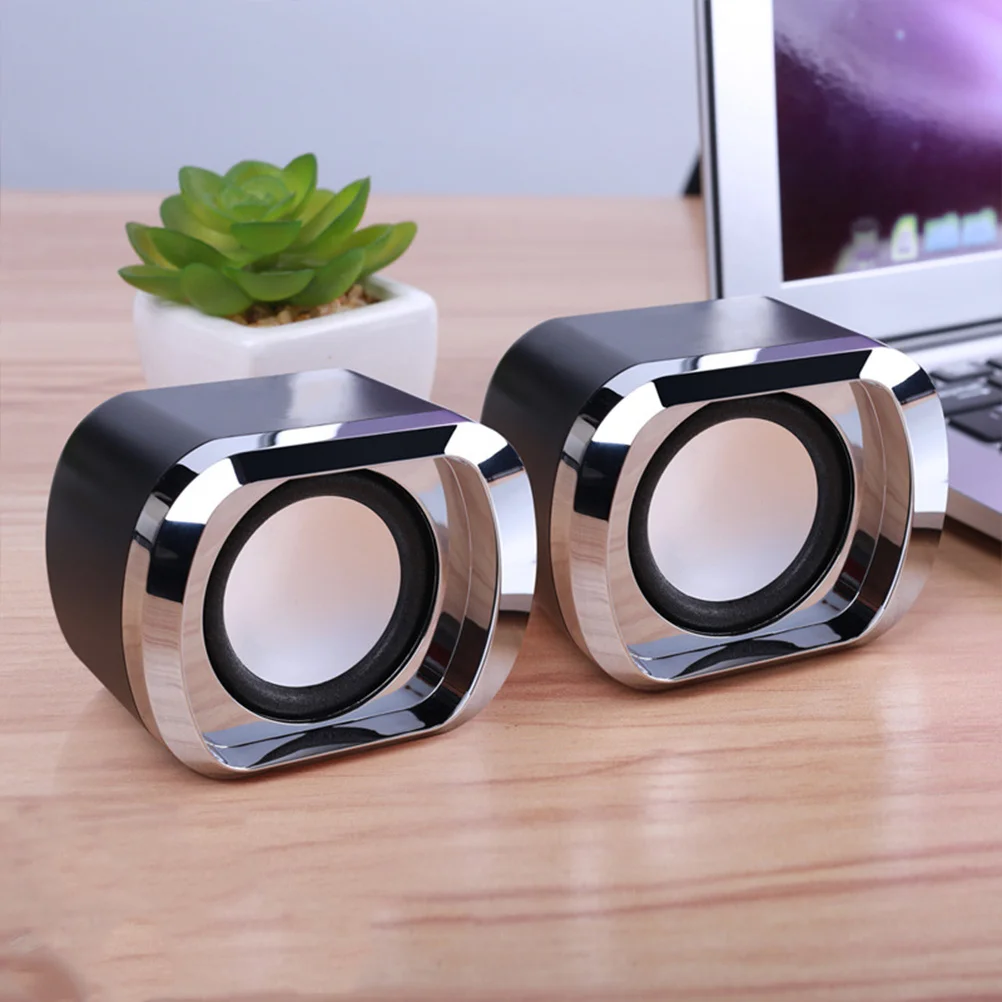 2 قطعة سماعات كمبيوتر محمولة سلكية صغيرة USB لأجهزة الكمبيوتر المحمول سطح المكتب صندوق صوت مدمج أسود صندوق صوت ستيريو