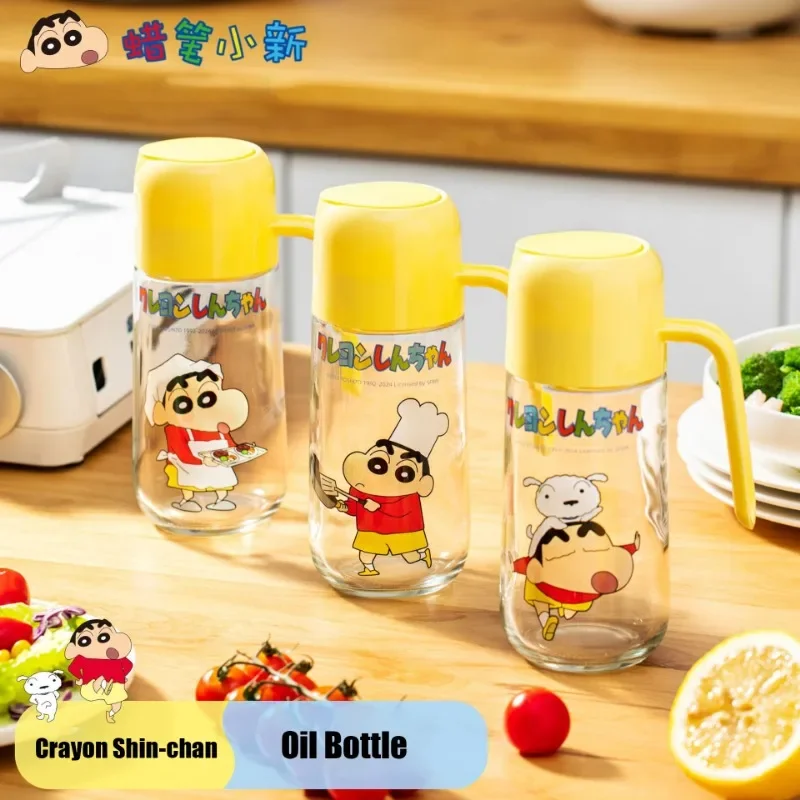 

Kawaii Crayon Shin Chan Chef Series Oil Bottle Kitchen Household Cute Cartoon Glass Large Capacity Non-hanging Oil Bottle