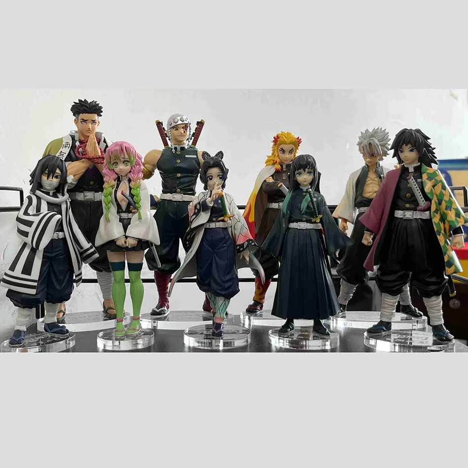 Anime Figure Demon Slayer Figures Kimetsu No Yaiba Doll Tanjiro Nezuko Zenitsu Figurine Inosuke Standing Action Figure Model Toy view 5