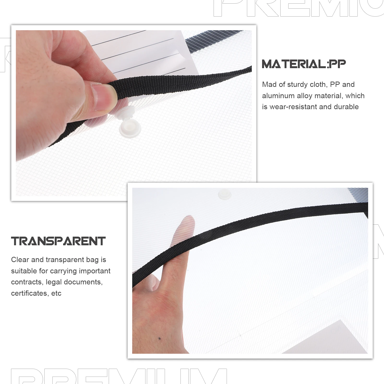 

2pcs Holder Folder Document Organizer Bag Transparent Cloth Pouch Office File Storage File Safe Pouches Files Organizer