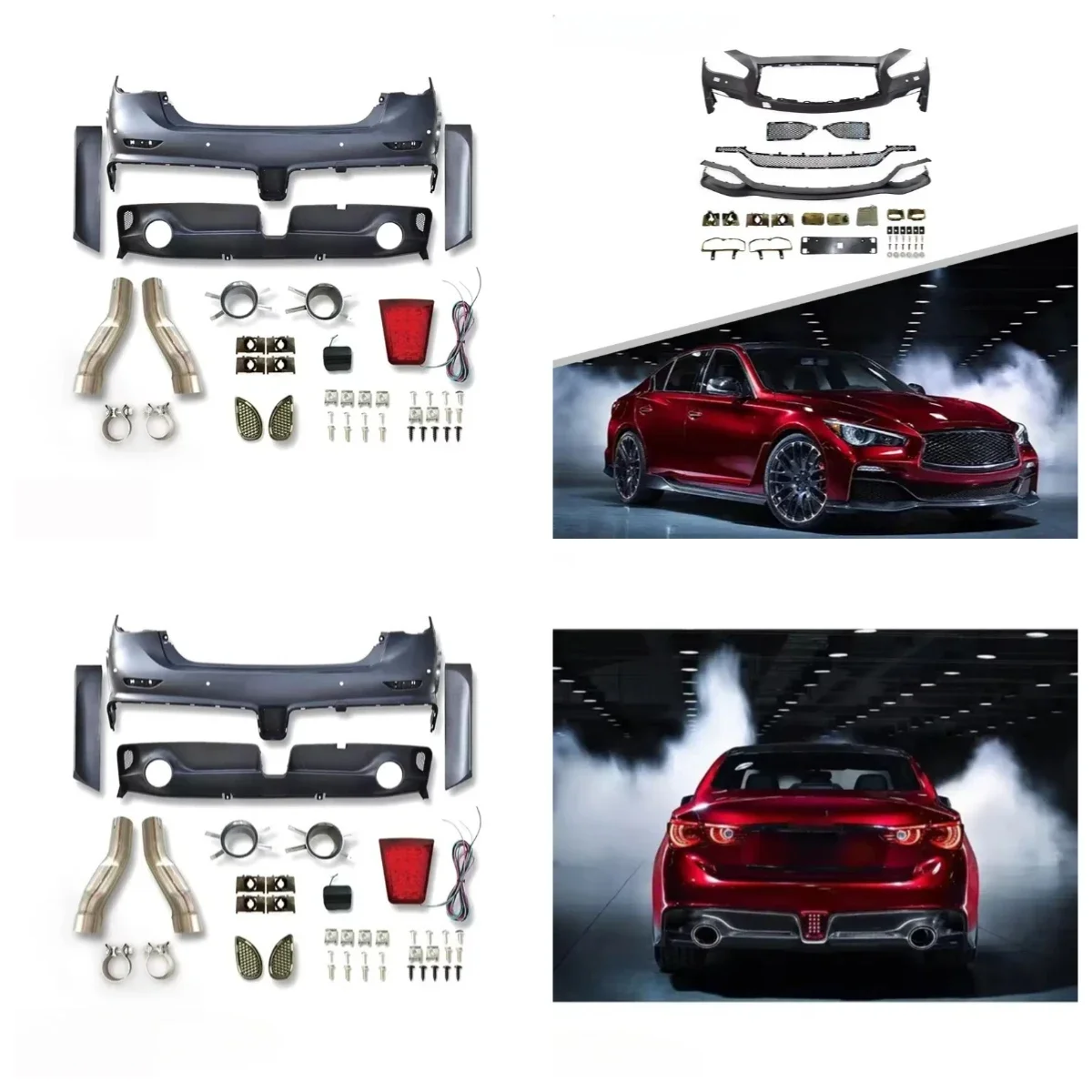 

BR 2014-2017 PP Plastics EAU Rouge Concept Design Rear Bumper For Q50