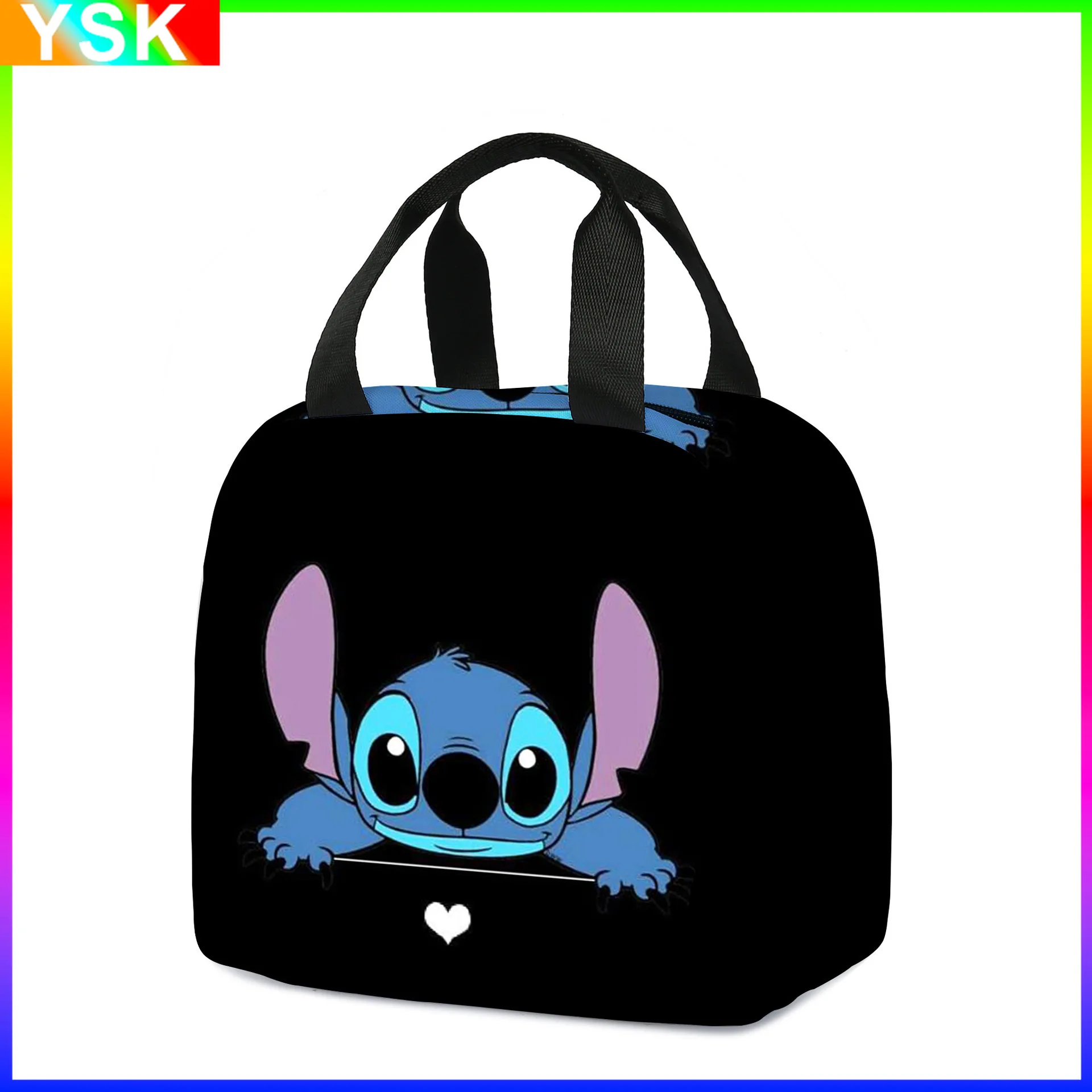 MINISO Cartoon Stitch Stitch Children\'s Lunch Bag Primary School Lunch Box Bag Children\'s Best Gift Cartoon School Bag Mochila