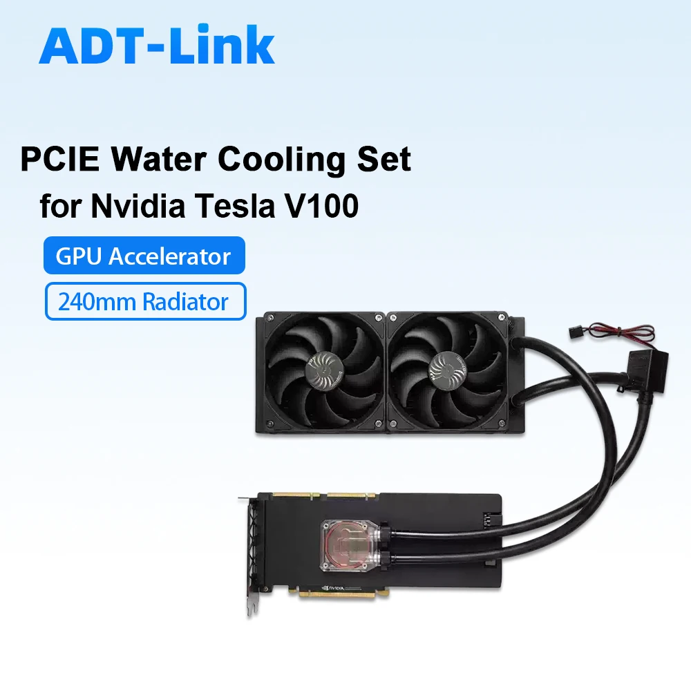 Nvidia Tesla V100 PCIE 16GB/32GB HBM2 GPU AIO Water Cooling Kit 240mm Radiator AI Deep Learning CUDA Computing Accelerator Card