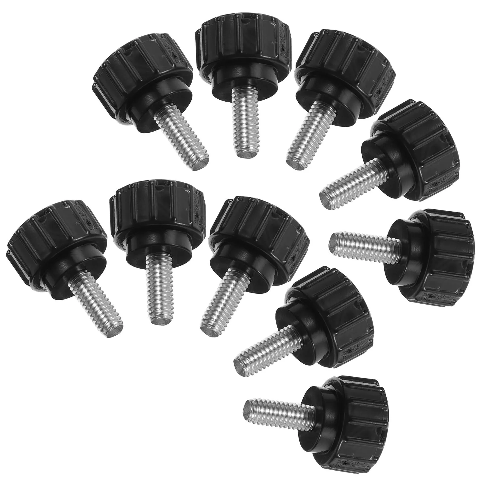 

10Pcs Knurled Thumb Screws Stainless Steel Round Head Screws for Machinery Monitor Mounting Threaded Knob Clamping