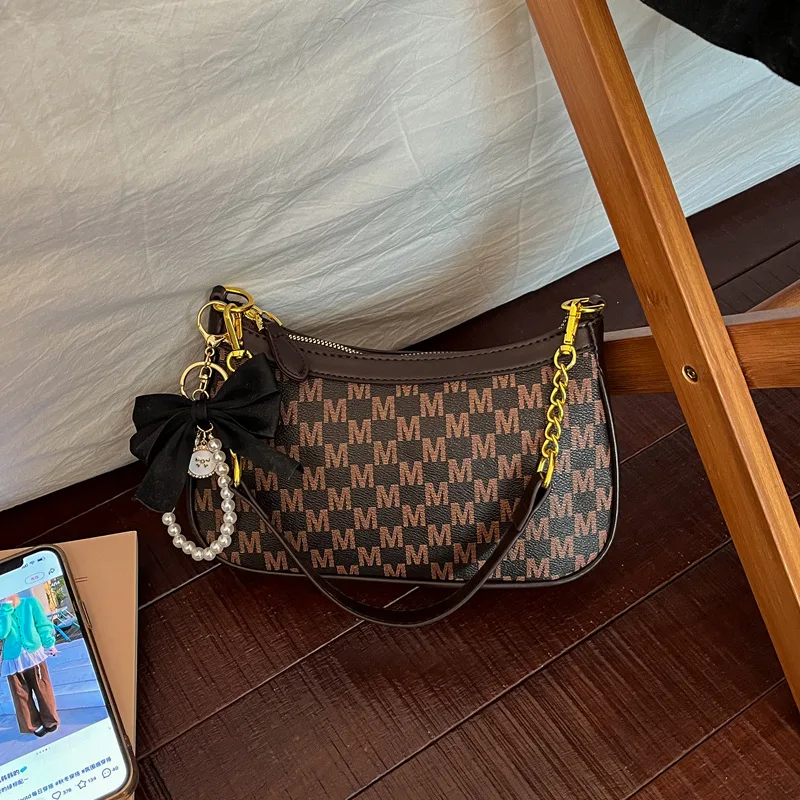 

2026 Spring Summer Monogram Designer Small Square Bag Women Underarm Shoulder Bag Two-Tone Color Block Trendy Crossbody Purse