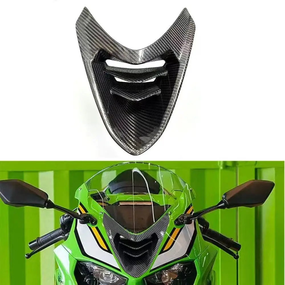 For Kawasaki Ninja ZX-6R ZX6R 636 2024-2025 3K carbon fiber front fairing air intake stamping port shell cover shell guard