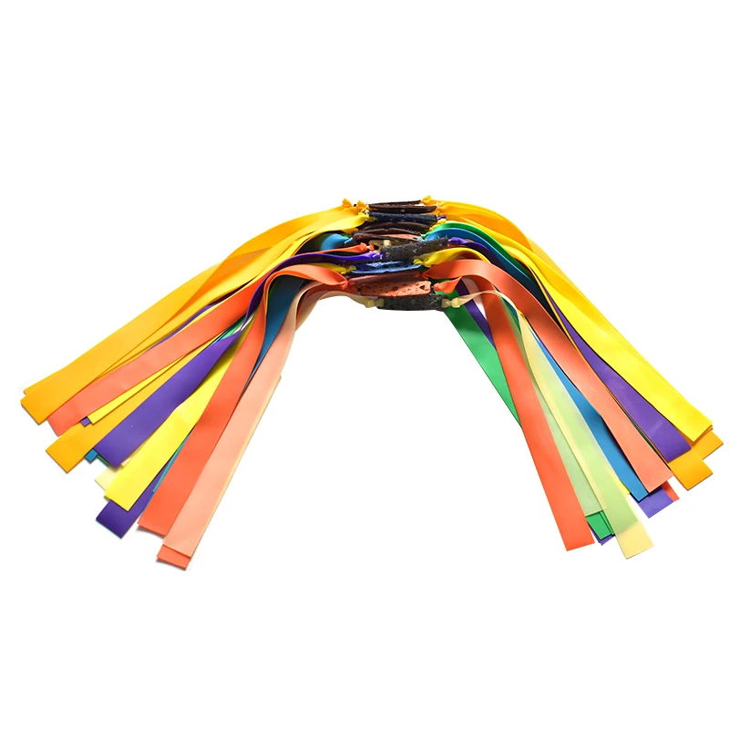 3/6pcs Multi-color Flat Rubber Bands with Leather Pad for Hunting Slingshot Shooting Outside Entertainning  High Elastic Force