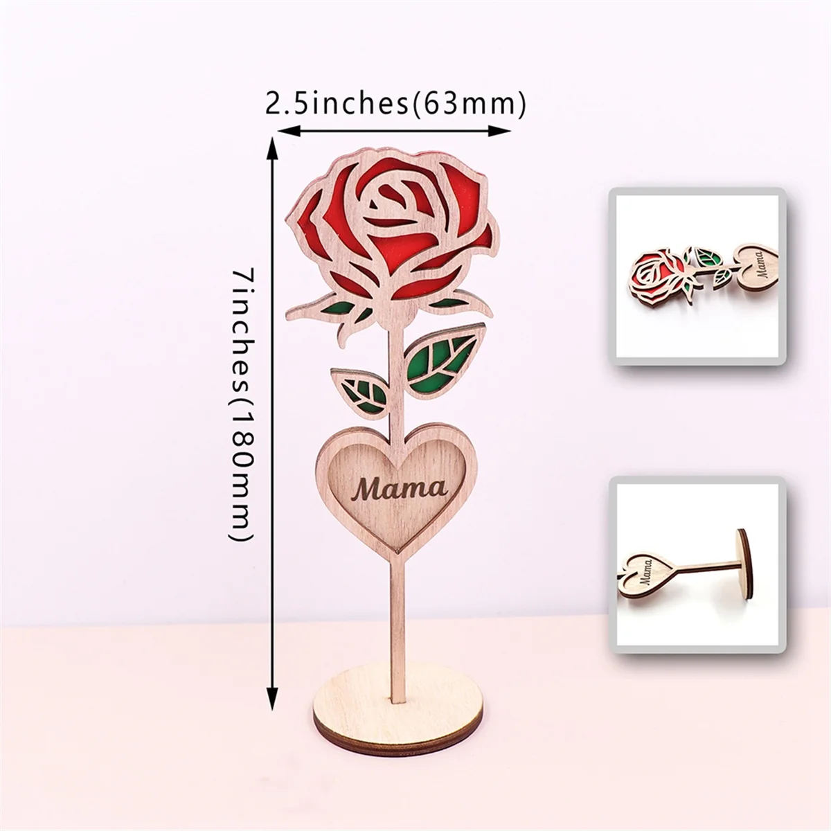 Wood Mama Rose Mom Gifts Rose, Rose Gifts for Her and Best Gifts for Mother Roses