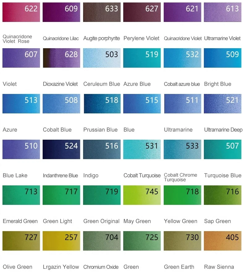 Russische Weiße Nächte Professionelle feste Aquarellfarben, volle Farbpfännchen mit extra feinen Künstlerpigmenten, lebendige lichtbeständige Farben – Detail 5