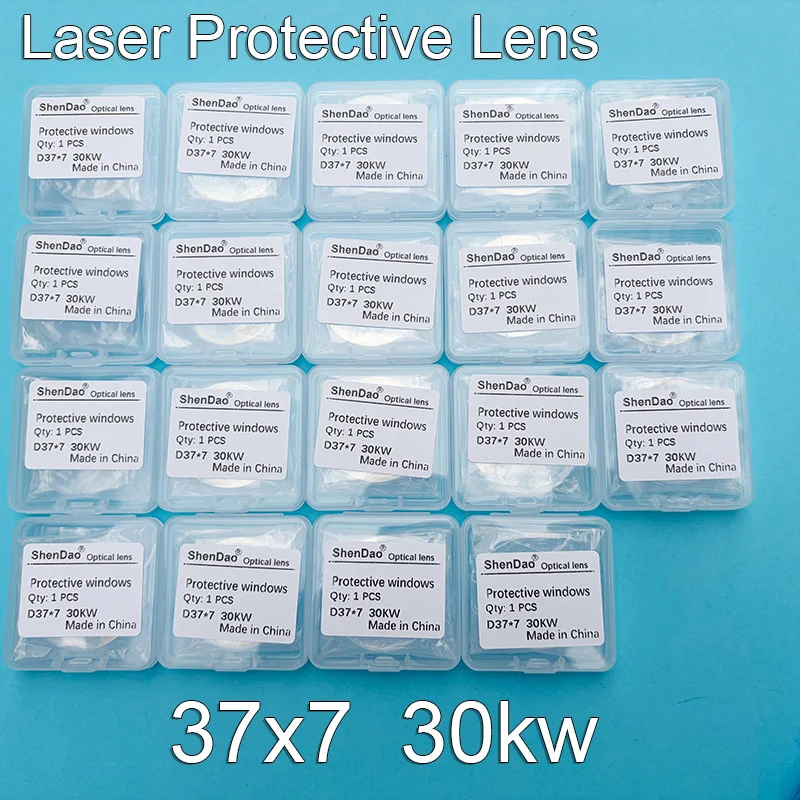 19 Stück Faserlaser-Schutzlinsen 37x7 10kW 15kW 20kW 30kW Schutzlinsen für Laserschneidmaschinen für Raytools CQWY WSX Precitec – Detail 1