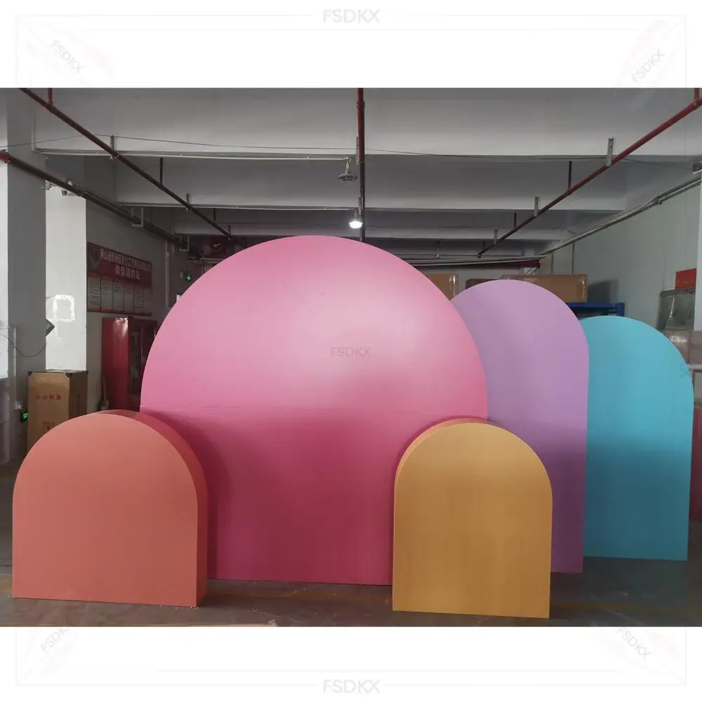 for  Pastel Colors Party Decoration Baby Shower Event Arch Colorful Pvc Backdrop