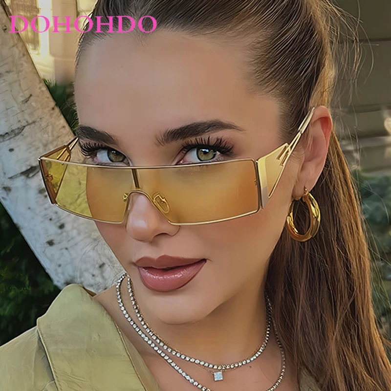 

DOHOHDO Y2k Sunglasses Women Men Oversized Brand Designer Gradient Goggle Sun Glasses Steampunk Glasses Shades Mirror Eyeglasses