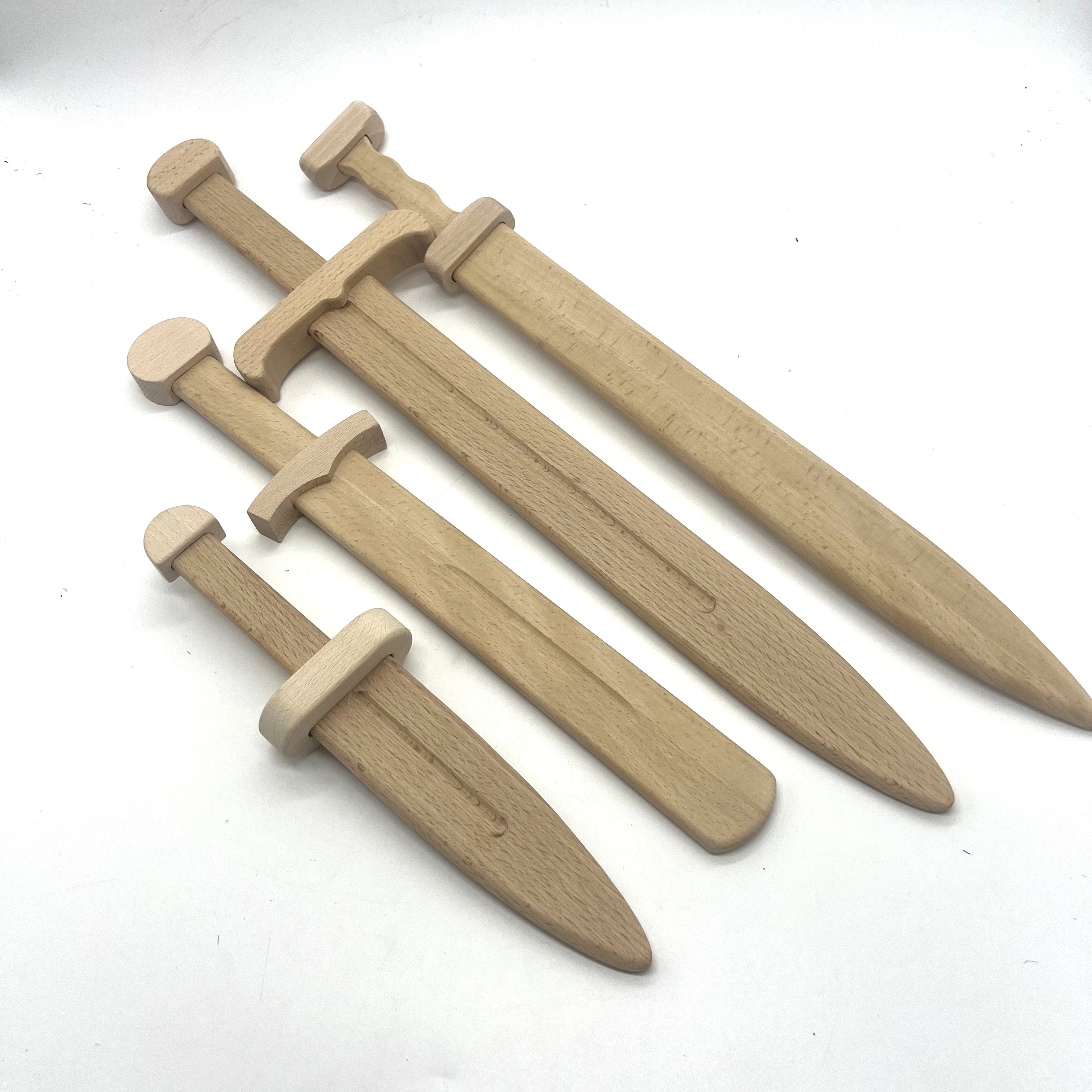 4Pcs Wooden Sword Toy Boy Children Samurai Props Outdoor Sword Performing Cosplay Katana Sword Unique Toys Gifts For Kids