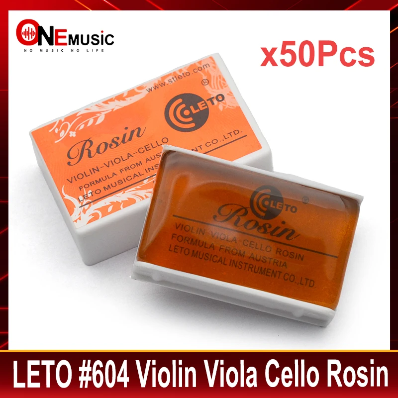 50Pcs LETO Violin Viola Cello Square Rosin Red Rosin Plasic Box Violin Parts Music instrument Accessory