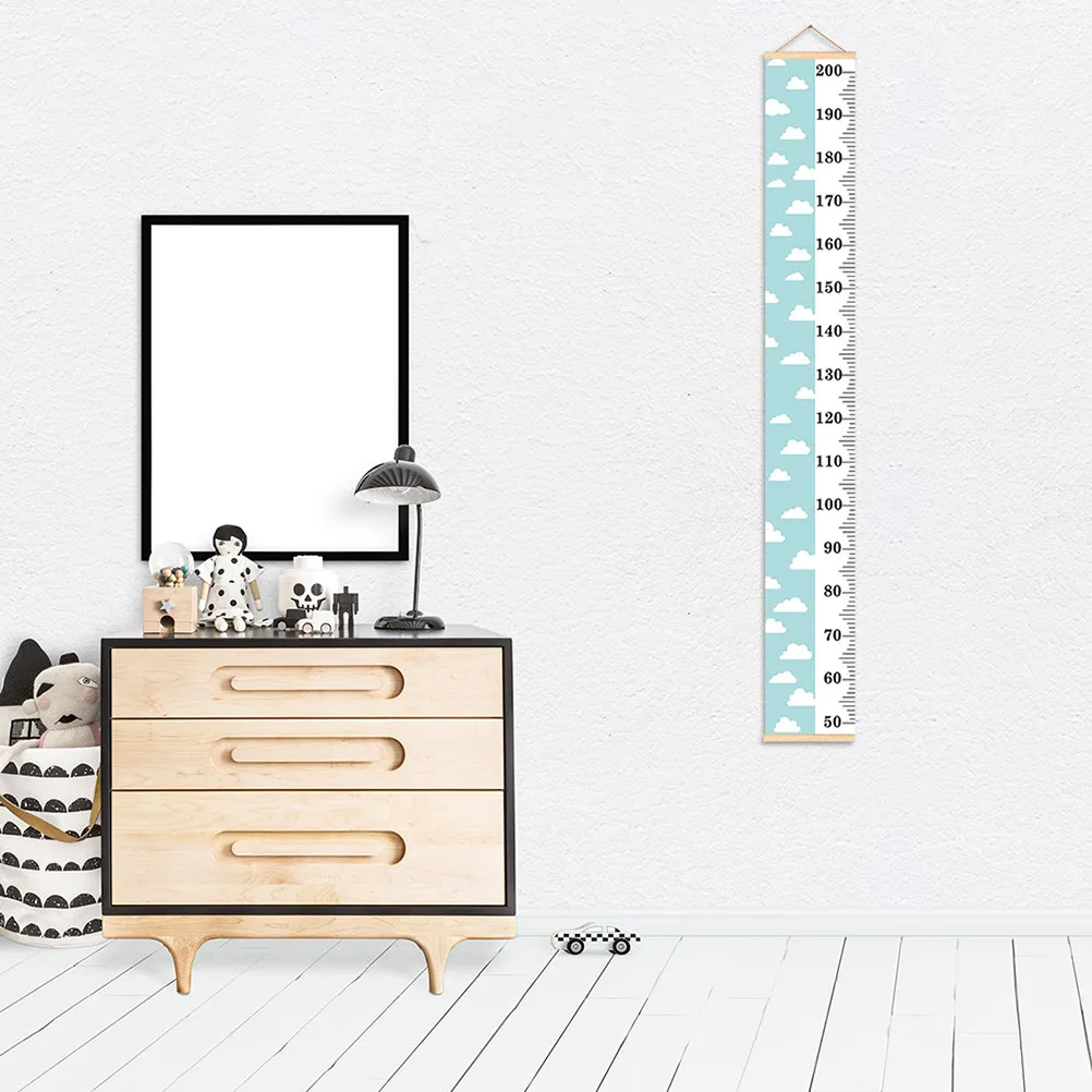 Height Growth Chart Canvas Wall Ruler for Nursery Bedroom Playroom Living Room Decor Space Design Waterproof Sturdy