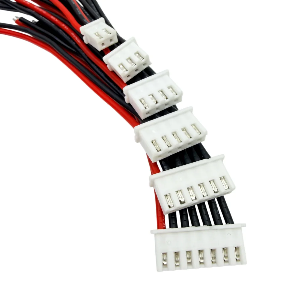 10pcs 1S 2S 3S 4S 5S 6S 8S Lipo Battery Balance Charger Extension Cable IMAX B6 Connector XH 2.54mm 22AWG Silicone Balance Wire