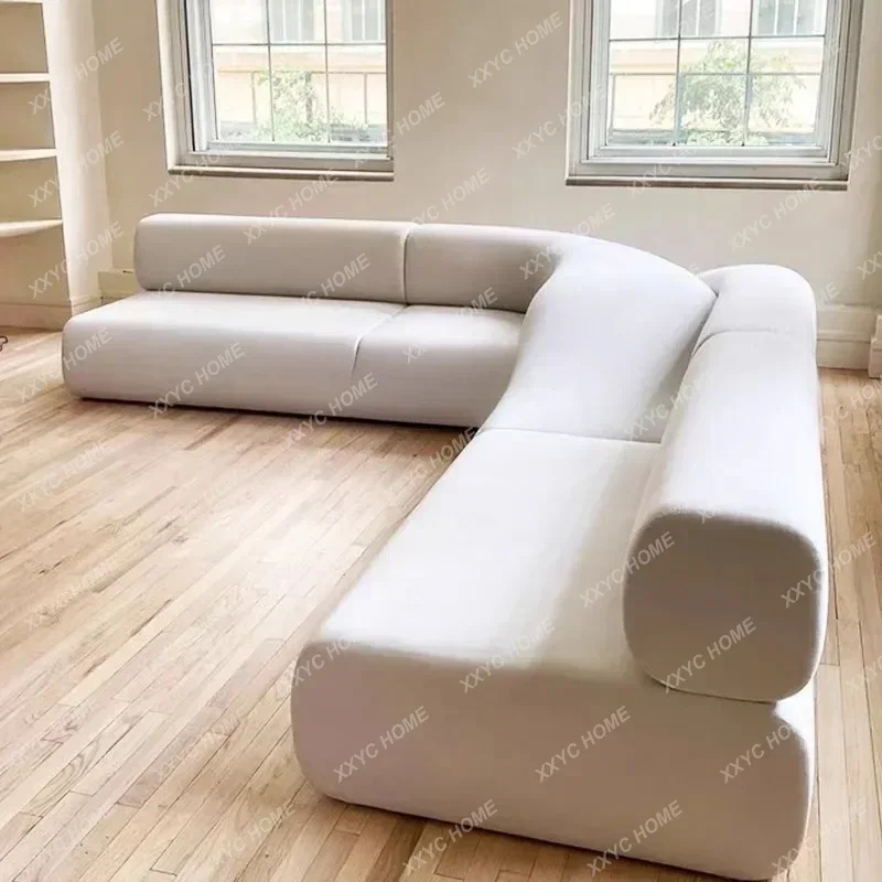 A  Nordic Creative  Special-Shaped Corner 7-Word Sofa Office Irregular Twist Recliner Art Leisure Sofa