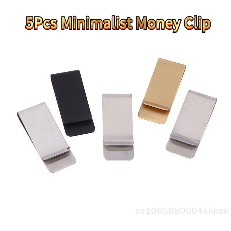 5Pcs Stainless Steel Minimalist Money Clip Creative Metal Bill Organizer Men's Wallet Card Holder〔CC88〕