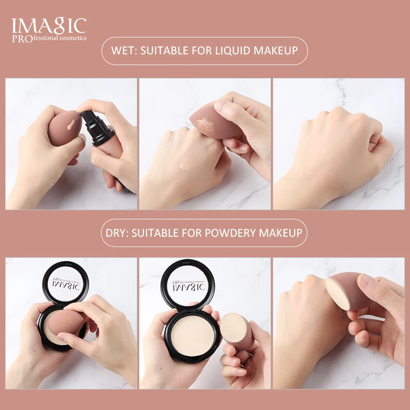 IMAGIC 3Pcs Makeup Puff Wet And Dry Professionele Makeup Spons Foundation Cream Concealer Multipurpose Makeup Tool images - 6