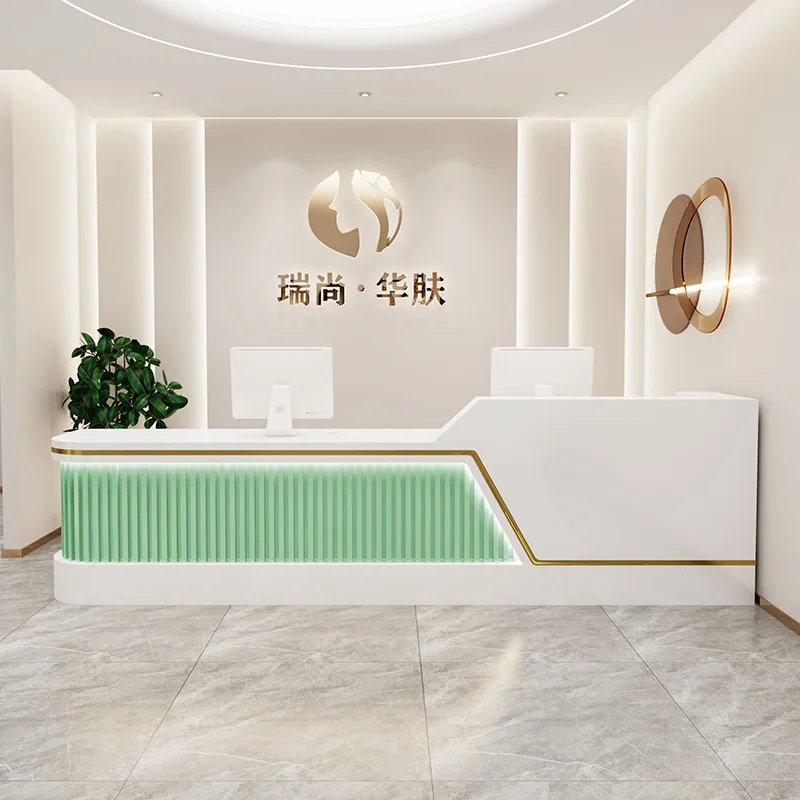 Luxury Counter Reception Desks Console Service Hospital Cash Register Table Luxury Recepcion Mostrador Beauty Salon Furniture