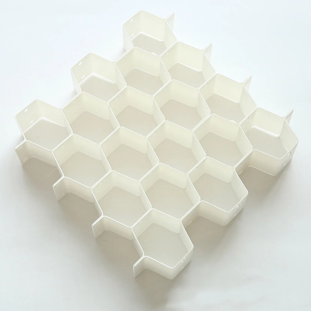 4 juegos de divisores de cajones de plástico en forma de panal, organizadores de almacenamiento ajustables para calcetines, ropa interior, maquillaje para el hogar