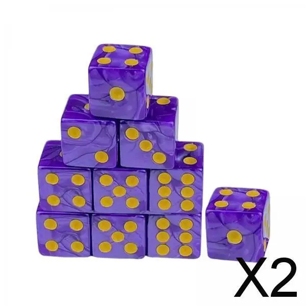 

2X 10x 0.6inch Game Dices Teaching Aids for Table Game Role Play Math Teaching