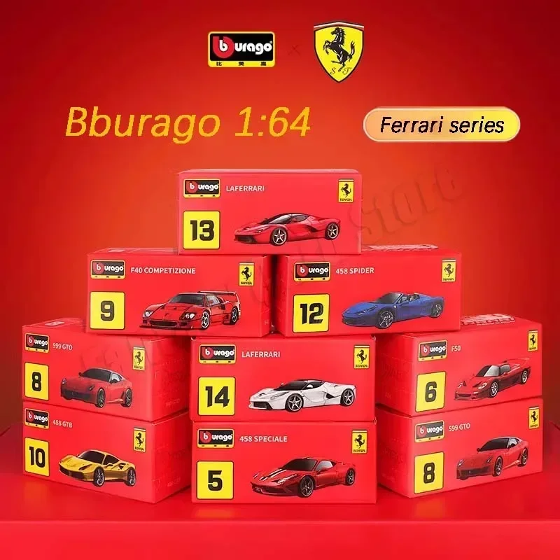 Original Bburago 1:64 Ferrari Series Car MONZA SP1 ,LAFERRARI,488GTB, F12 Tdf,F40,F50,ENZO FERRARI,SF90 Alloy Car Model Toy Gift