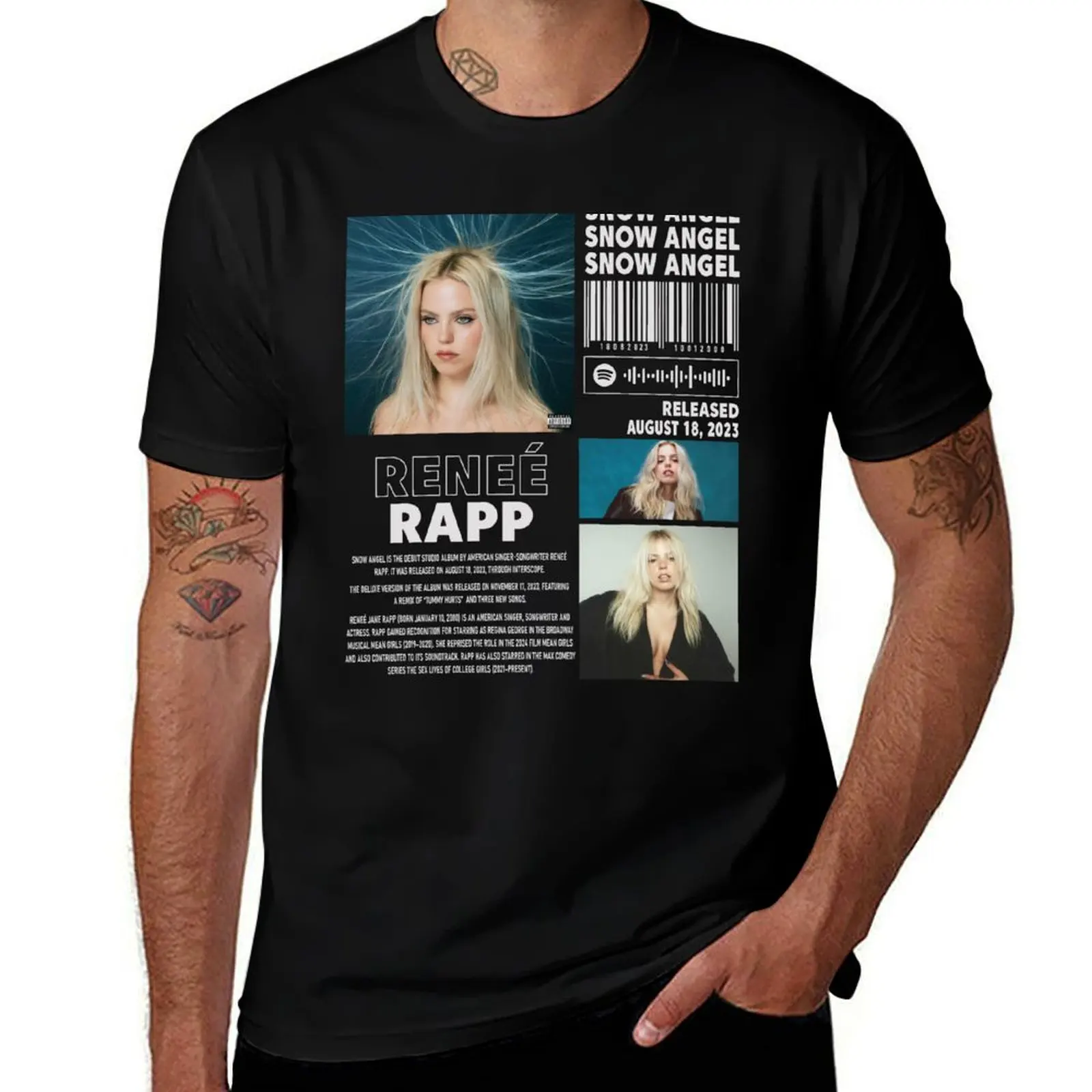 

Snow Angel Renee Rapp Album 90s T-Shirt heavyweights tees quick drying blanks vintage t shirt men