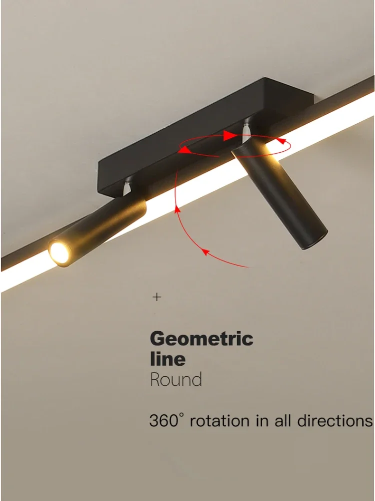 Lampadari moderni a Led con faretti plafoniere a strisce nere acriliche per soggiorno sala da pranzo cucina corridoio illuminazione interna