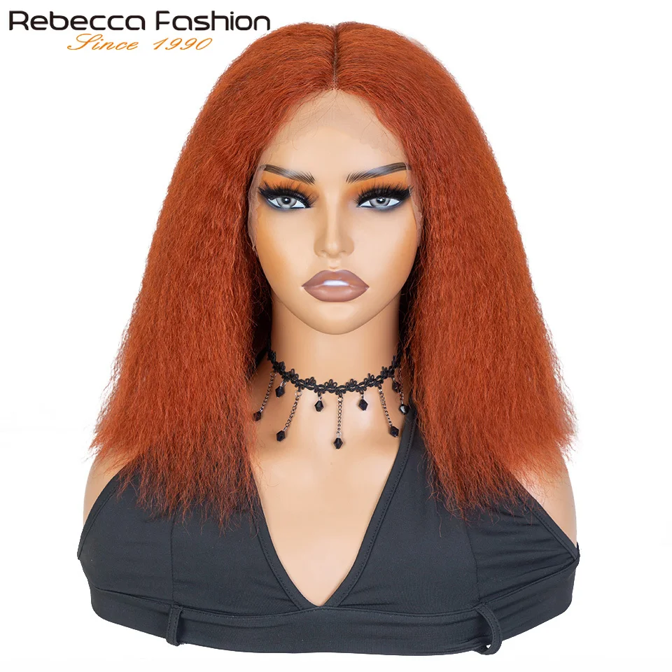 Malaysia Kinky Straight Wig Human Hair Wigs PrePlucked Lace Front Bob Lace Wig For Woman Human Hair Lace Wig Middle Part