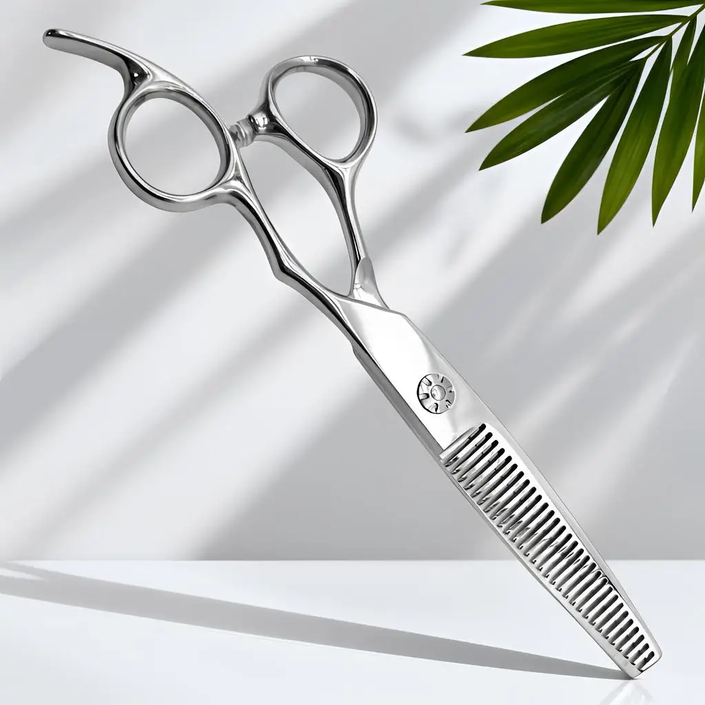 Wingsbro 6,5' Professionelle Friseurschere Haarausdünnungsschere Schneideschere mit Zähnen – Detail 4