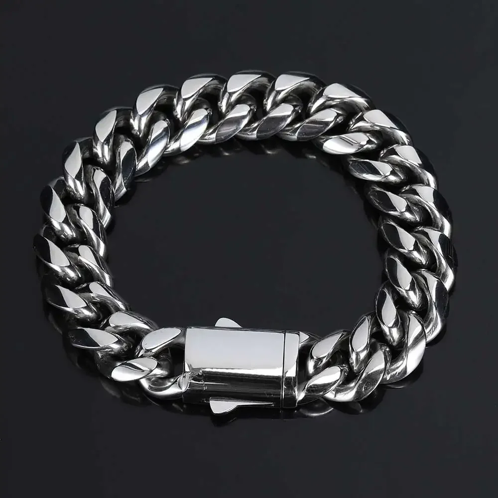 Hochwertige Breite 8–14 mm, Edelstahl, goldfarben, kubanische Kette, wasserdichte Panzergliederkette für Männer und Frauen, verschiedene Größen – Detail 15