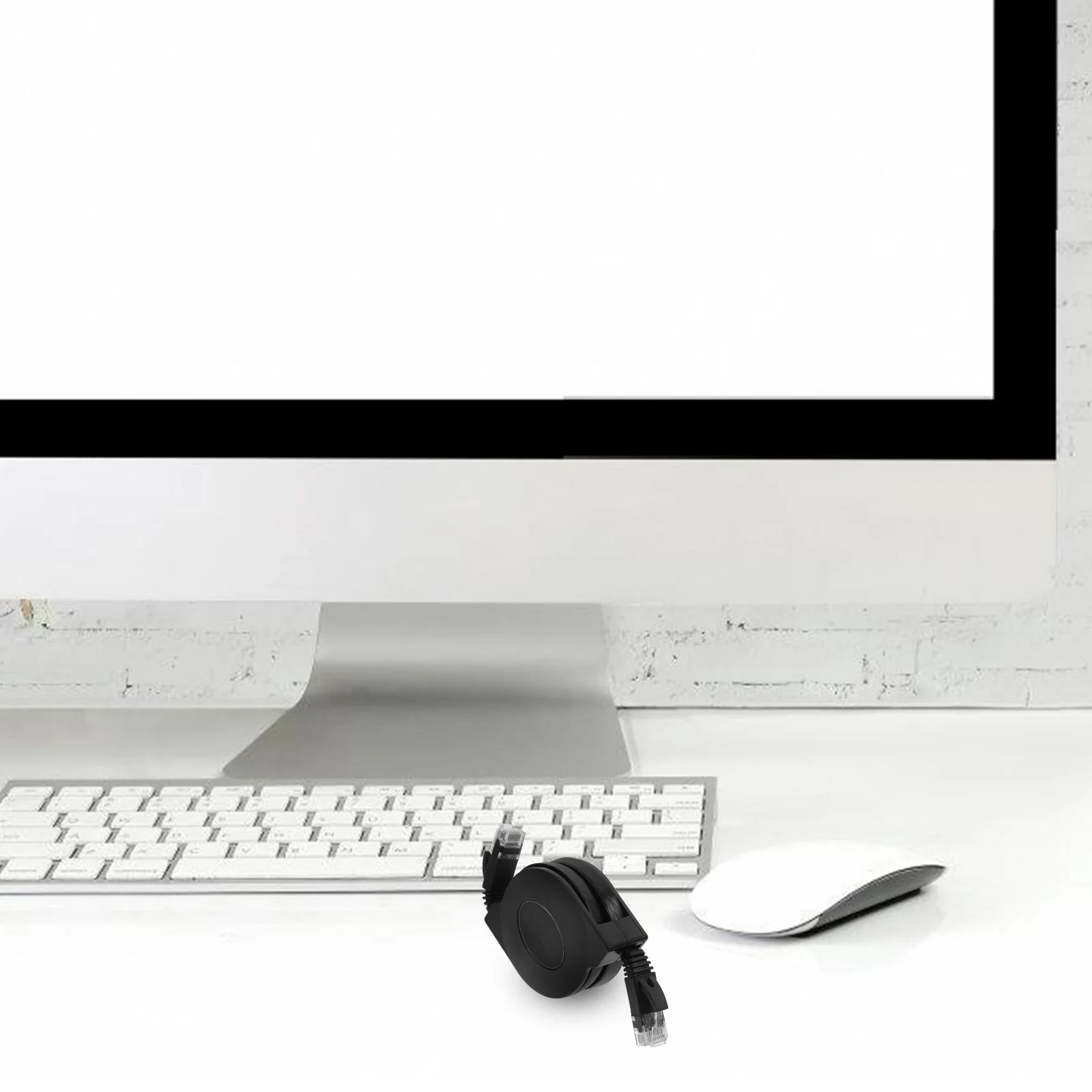 

Cat6 Retractable Network Cable 6.6ft Portable Travel Ethernet Patch Cord Gold-Plated Connectors High Speed Gigabit Lan