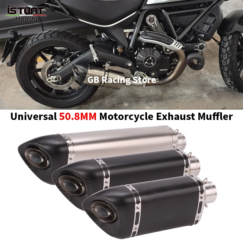 51Mm Universal Motorcycle Exhaust Pipe Exhaust Terminal Modified Escape Removable Db Killer Motocross Muffler Plug and Play