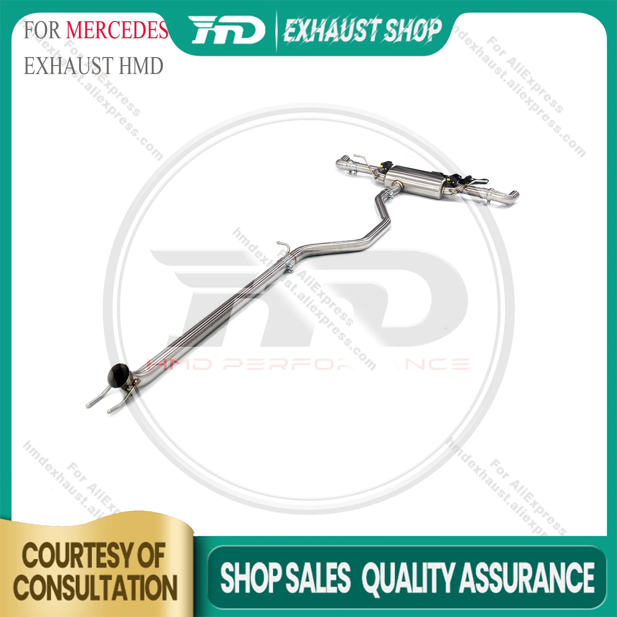 

High Quality Catback For Mercedes Benz A200 W176 1.6T Stainless Steel Exhaust System Electronic Valve Muffler Discount Price HMD