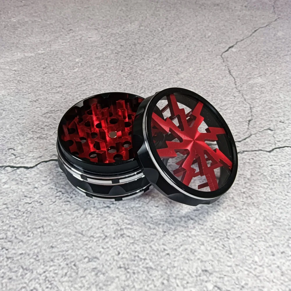 Molinillo de hierbas de Metal con Flash de Color de 2,5 pulgadas y 60mm, mortero de 4 capas, molinillo de brotes de tabaco y vainilla, herramienta para fumar cigarrillos