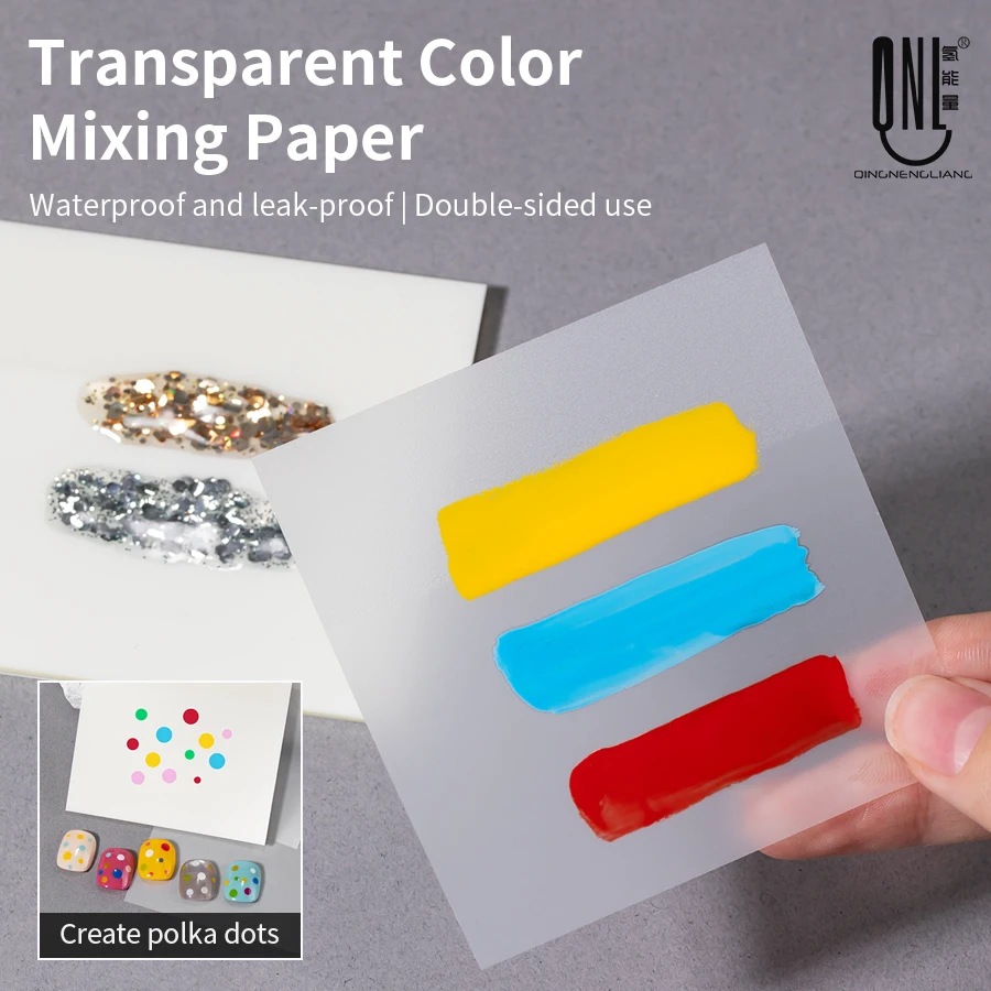 Disposable Nail Polish Mixing Papers Translucent DIY Manicure Pigment Art Palette Portable Drawing Tool for Gel Makeup and Salon