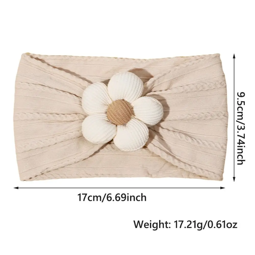 Diadema ancha con flores para bebé, diadema elástica suave para recién nacido, accesorios para el cabello de nailon para niño