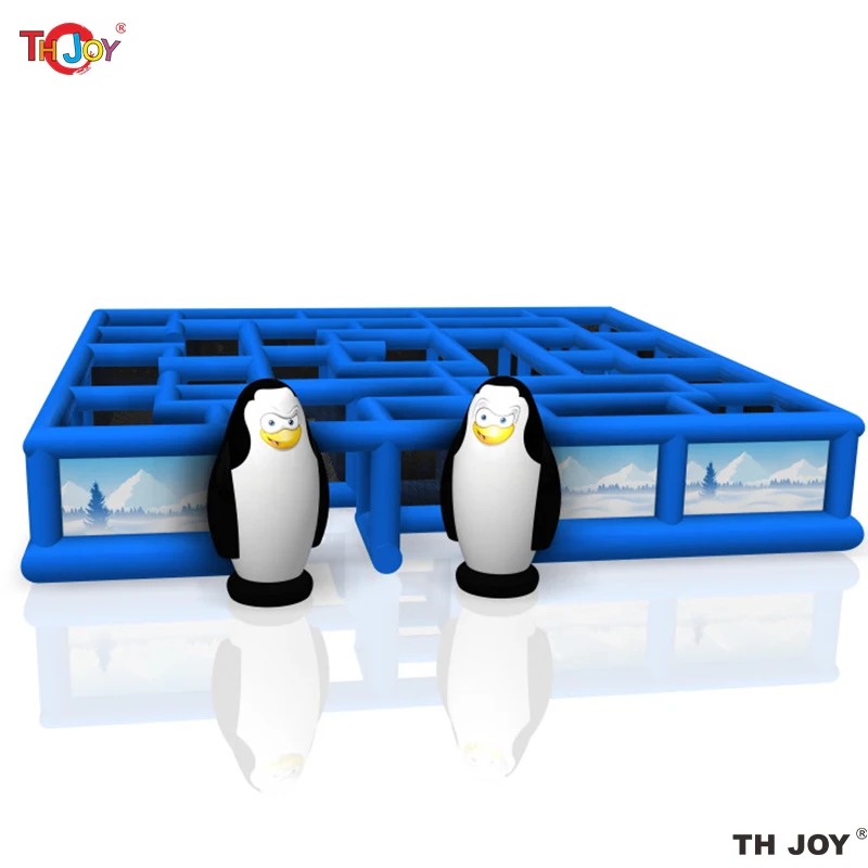 

40 футов надувной дом пингвина с привидениями, надувной лазерный лабиринт с воздуходувкой, детский надувной лабиринт-головоломка, игра