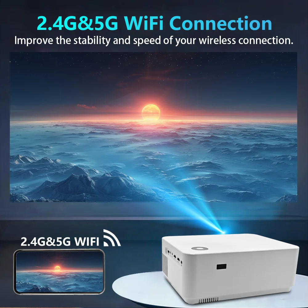 جهاز عرض D5 أصلي 1080P 1920*1080P 8K Amlogic H716 أندرويد 11 500ANSI Dual Wifi BT5.0 جهاز عرض مسرح منزلي محمول #5