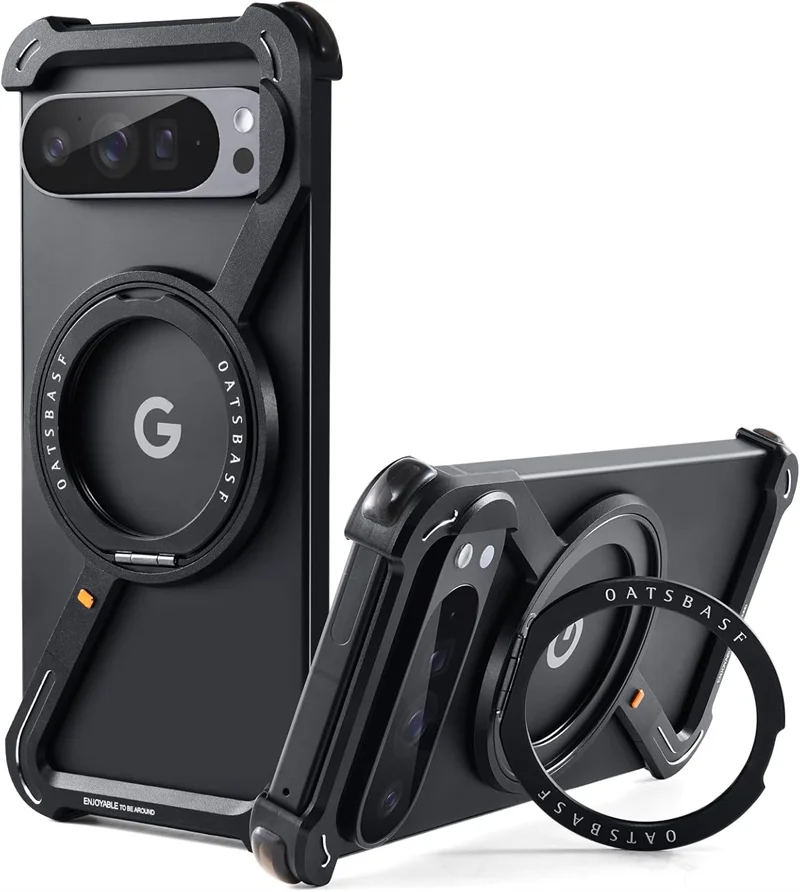 

Metal Magsafe Borderless Phone Case For Google Pixel 9 Pro XL/Pixel 9 Pro Wireless Charging Bracket Shock-Absorbing Bumper Cover
