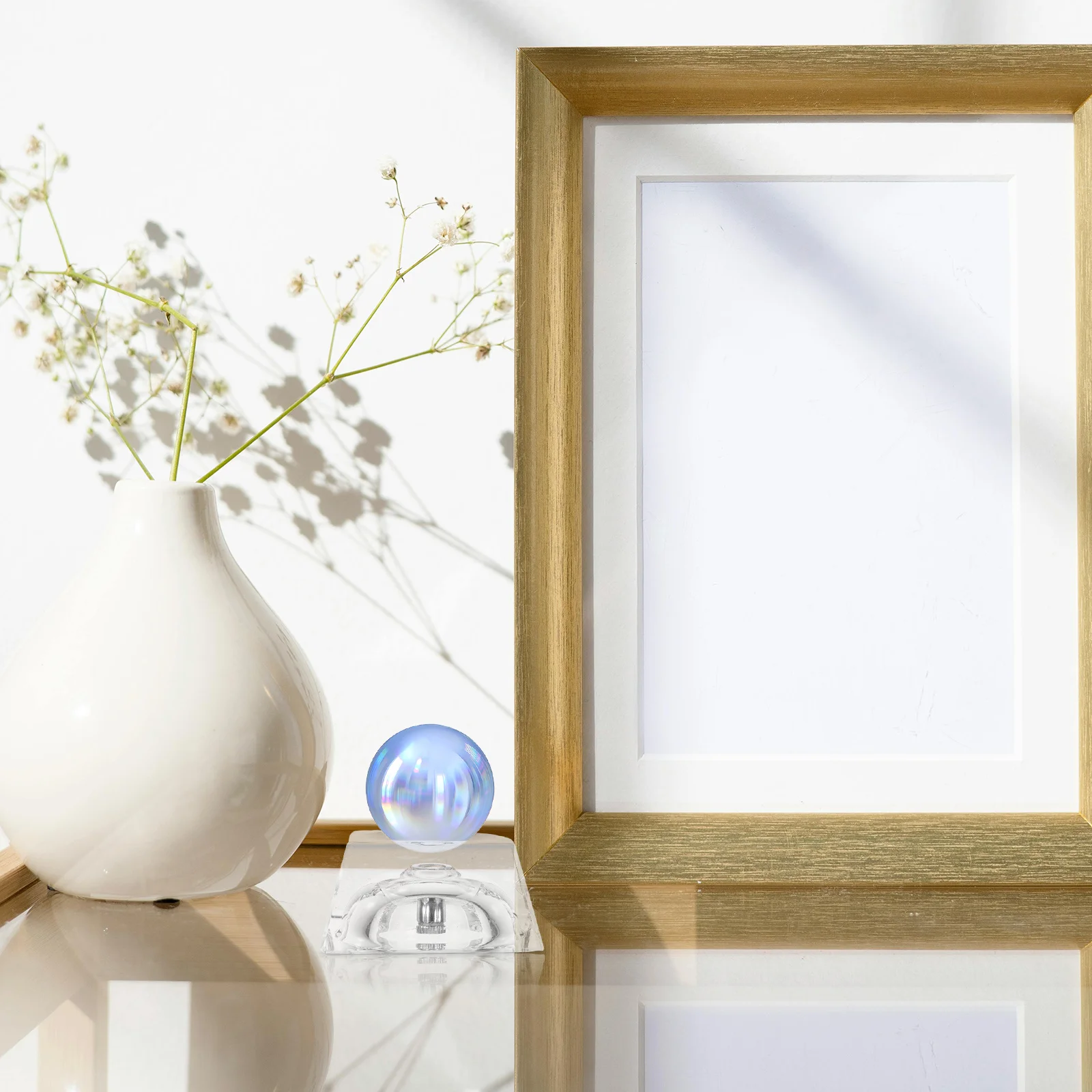 

Crystal Ball Stand Base Elegant Sphere Holder Stable Display for Gemstone Glass Balls LED Light Display Snow Globe Stand