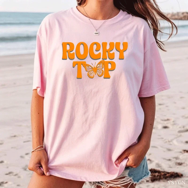 Rocky Top Butterfly Graphic Sweatshirt Women Men Long Sleeve Hoodies Crewneck Sweat Fleece Warm Streetwear Clothing Y2k Winter