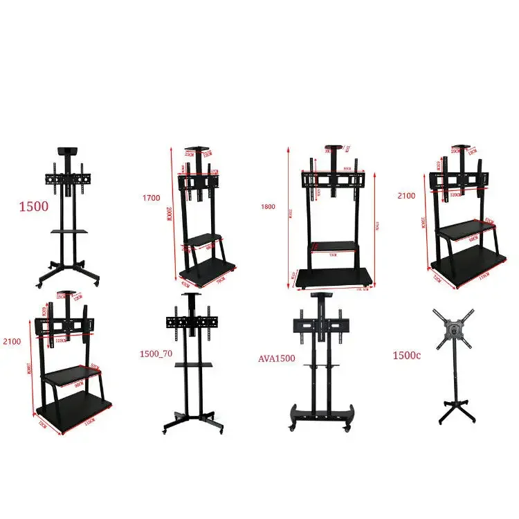 Support universel de chariots de conférence mobiles à roues pour TV portable, machine intégrée, écran de diffusion en direct, 32-75 pouces