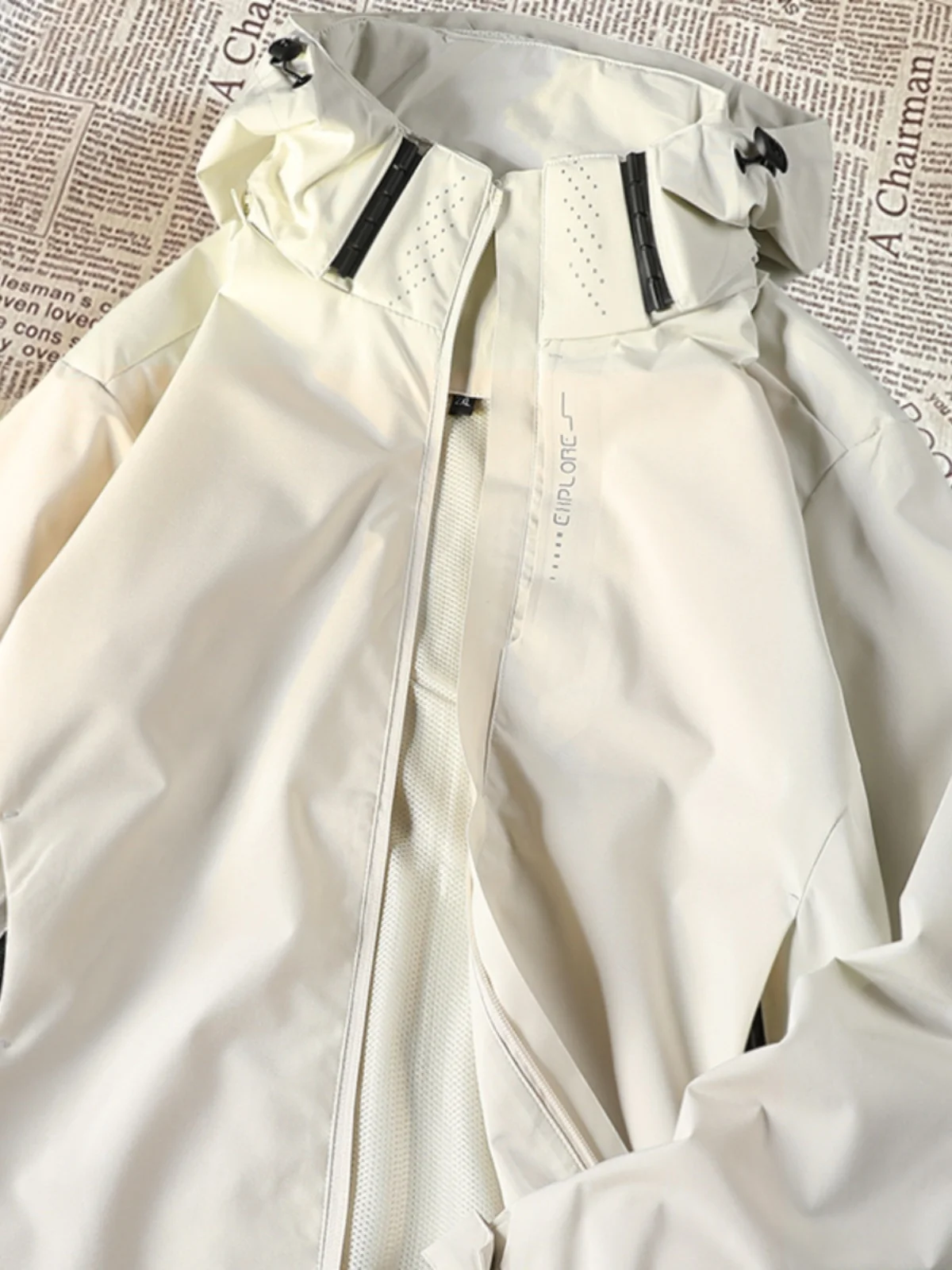 

Couple's Summer Men's Windproof Hiking Vintage American Sle Jaet Polyester Material Zipper Closure Long Sve Stand Fit